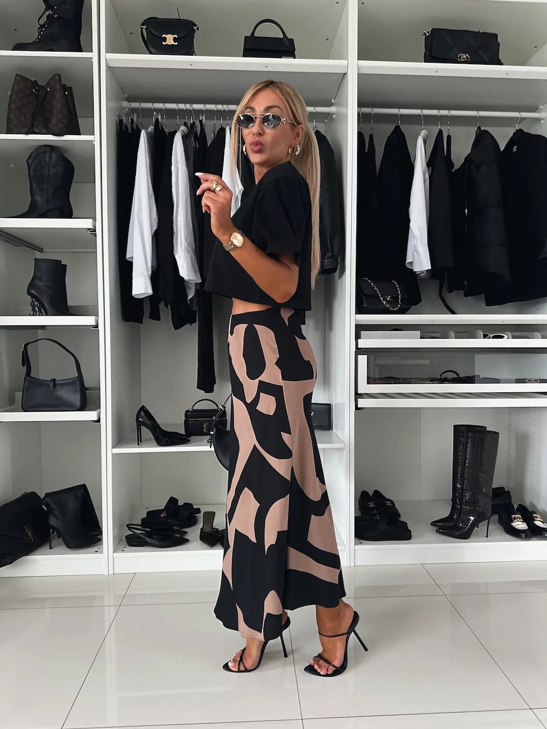 Women’s Fall New Arrival High-Waist Elegant Slimming Printed Skirt