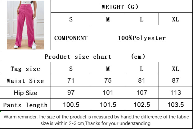 Women’s 2026 Corduroy Casual Straight-Leg Pants – Hem Slit Fashion Trendy Winter Casual Long Pants