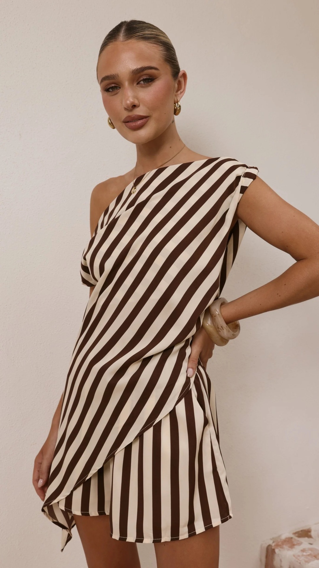 Women’s Summer New Arrival Printed Asymmetric Casual Top Loose Shorts Set