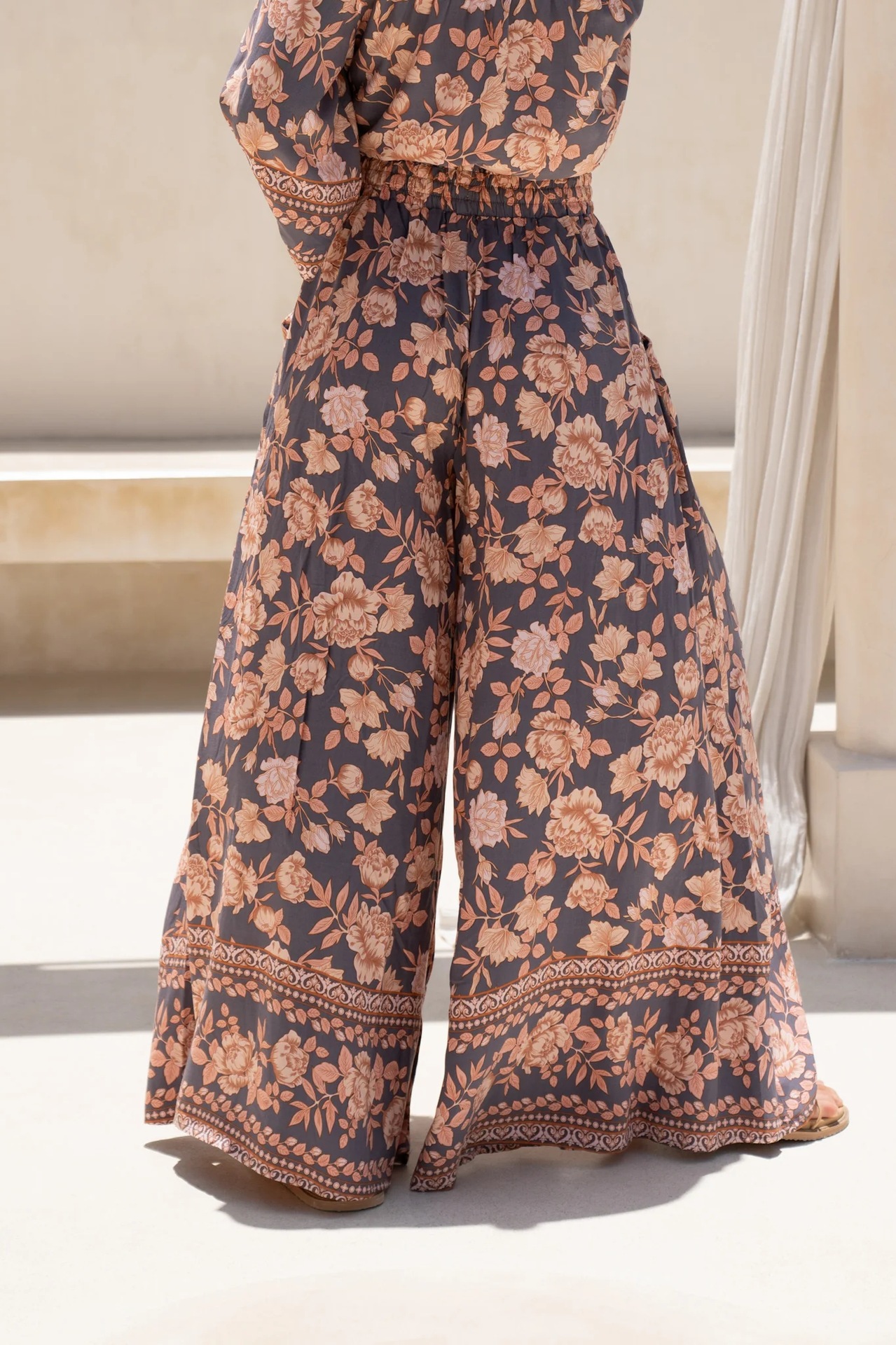 Women’s Summer New Arrival Printed Casual Resort Wide-Leg Long Pants