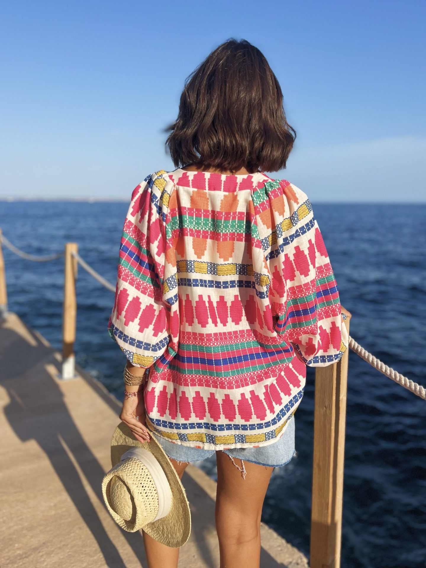 Women’s Long Sleeve Shirt – Influencer New Arrival Print V-Neck Long Sleeve Blouse