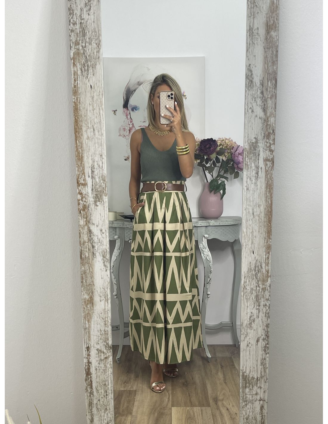 Women’s Printed A-Line Elegant Skirt