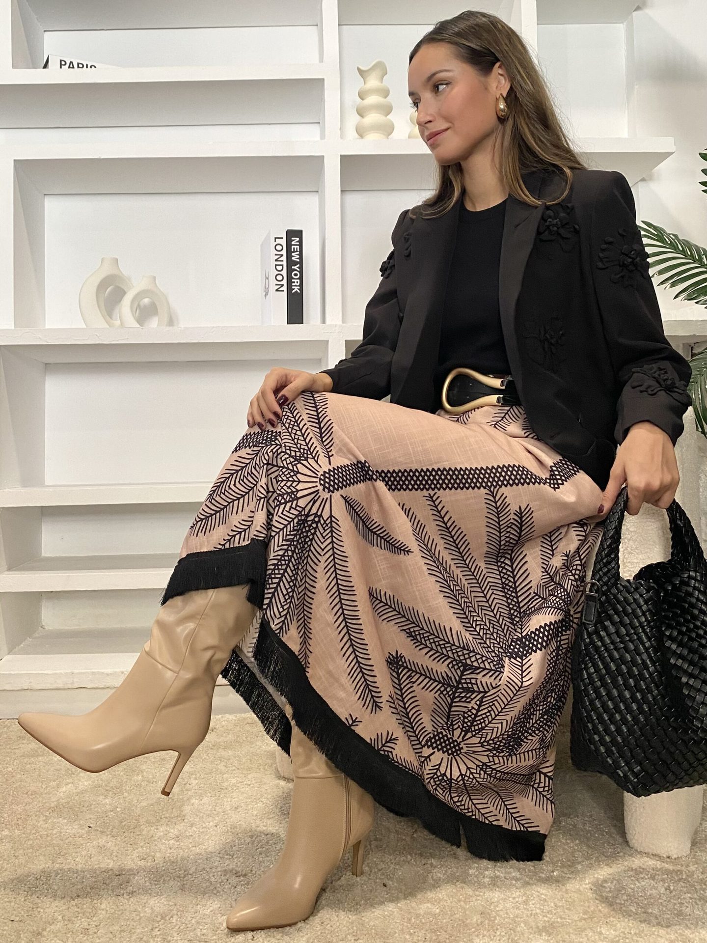 Women’s New Arrival Influencer Style Printed A-Line Fringe Skirt