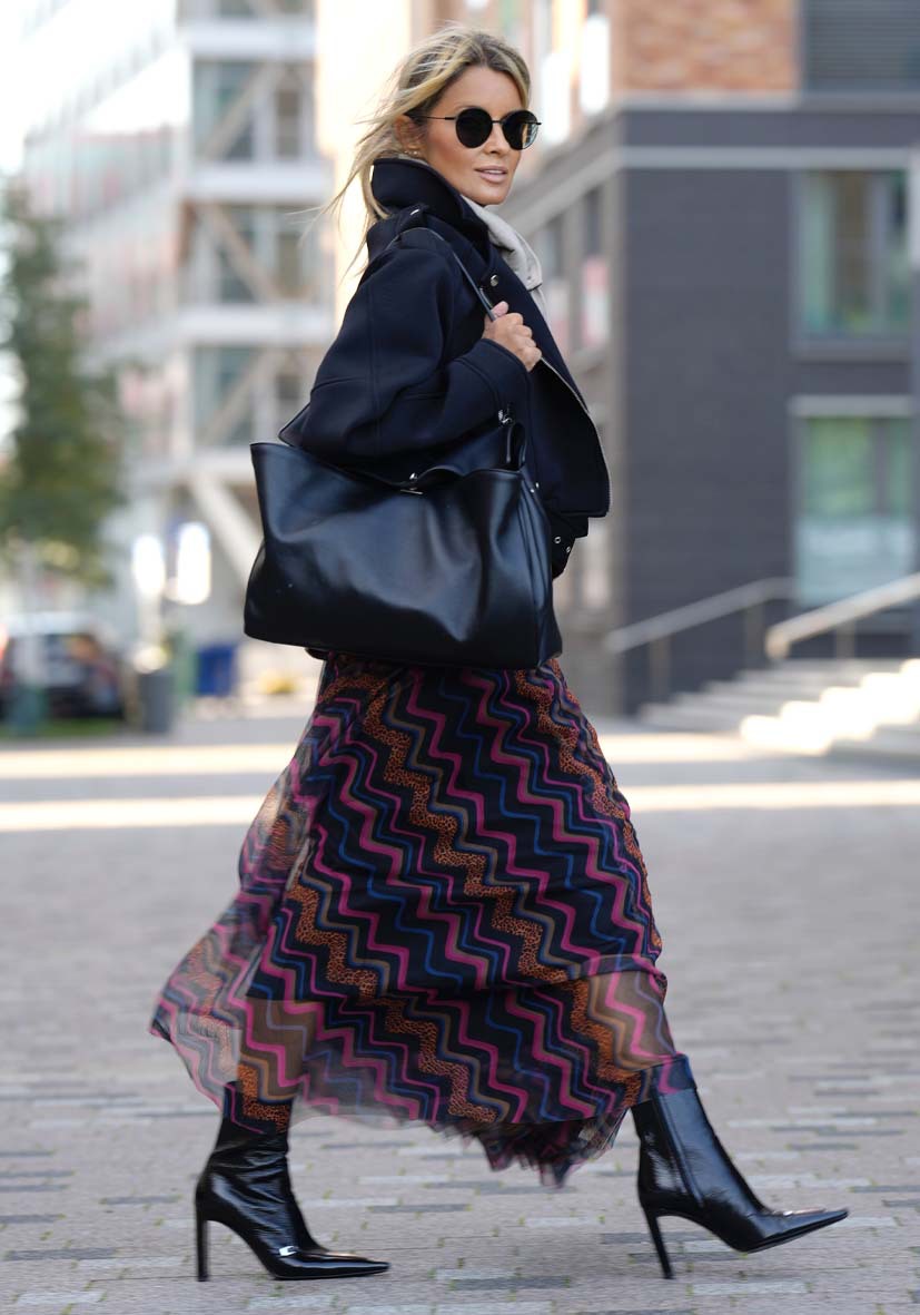 Women’s Spring New Arrival Printed Flared Mesh Skirt