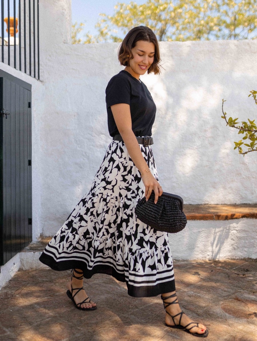 Women’s Floral Print Casual Resort Flared Skirt