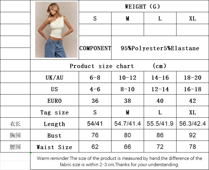 Ins Bestseller Cross-Border Women’s Sexy One-Shoulder T-Shirt – Spring/Summer New Arrival Asymmetric Off-Shoulder Pure & Flirty Top