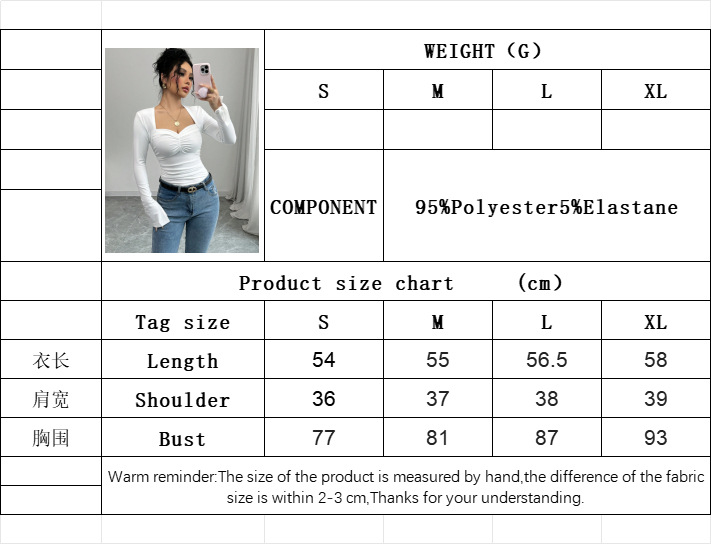Women’s Spring/Summer Bestseller Chic Intellectual Style T-Shirt – Fashion High-End Slim-Fit Long Sleeve Top