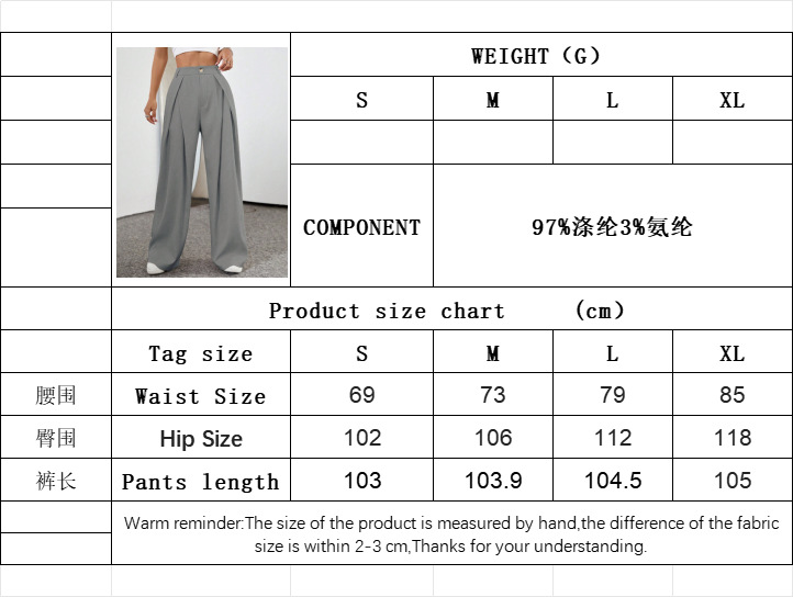 Women’s Bestseller Basic Versatile Commuter Style Casual Pants – 2026 Spring/Summer New Arrival Office Wide-Leg Long Pants