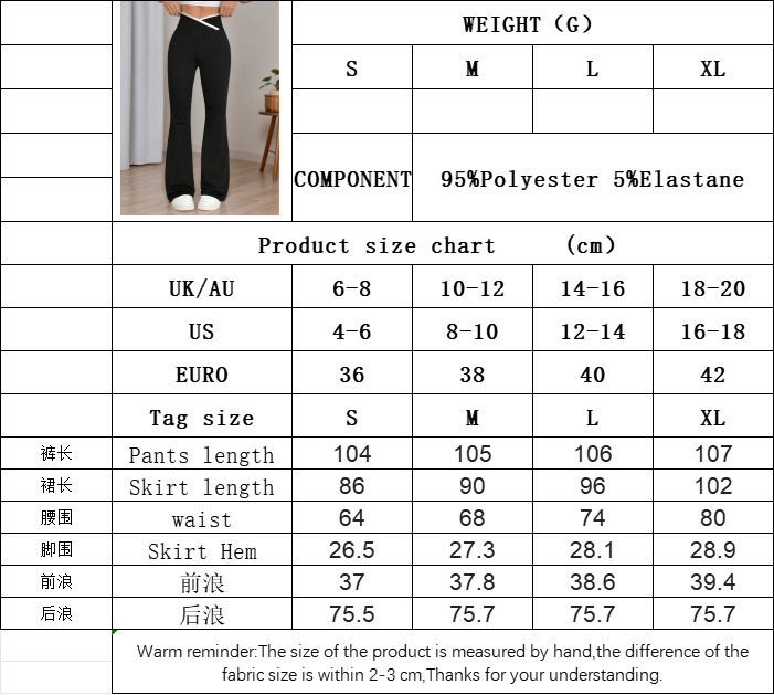 Women’s Cross Waistband Color-Block High-Waist Pants – Spring/Summer Knit Draping Micro-Flared Pants Slimming Stretch Flared Trousers