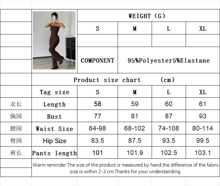 Women’s 2026 Sexy Streetwear Fashion Set – Spring/Summer New Arrival Strapless Top Long