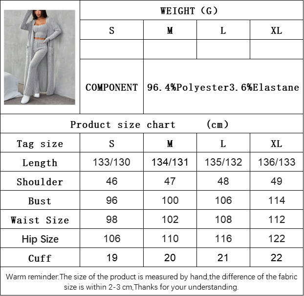 Women’s Knit Three-Piece Set – 2026 Spring/Summer Lazy Casual Style