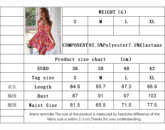 Women’s 2026 Resort Style Dress – Spring/Summer New Arrival Beach Vacation Floral Square Neck Short Dress