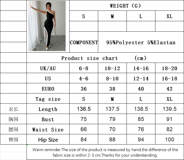 Women’s Celebrity Style Sexy Dress – Summer New Arrival Color-Block Slit Maxi Dress