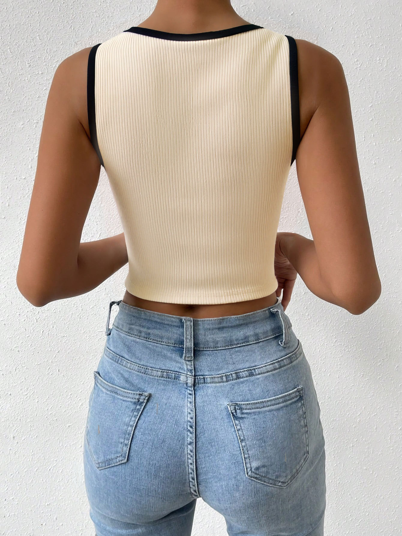 Women’s Knit Base Layer Designer Color-Block Fashion Slim-Fit Sports Tank Top – Summer New Arrival Sleeveless Vest