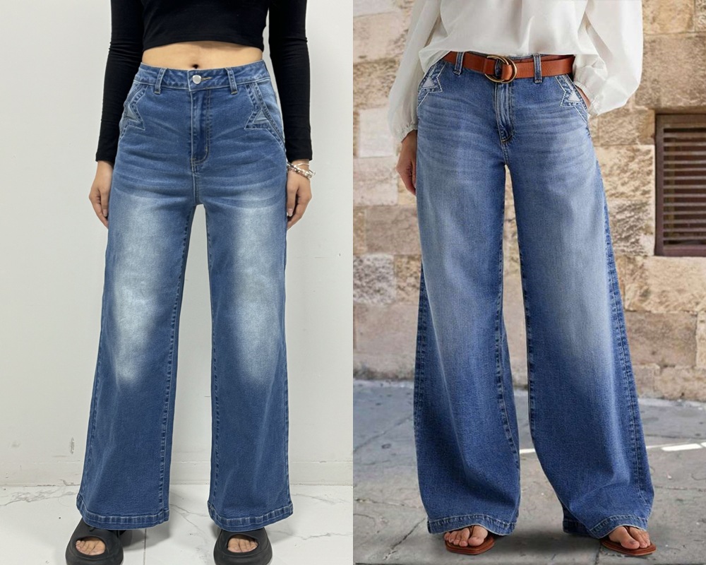 Women’s High-Waist Retro Wide-Leg Straight-Leg Long Jeans – Spring New Arrival Casual Pants