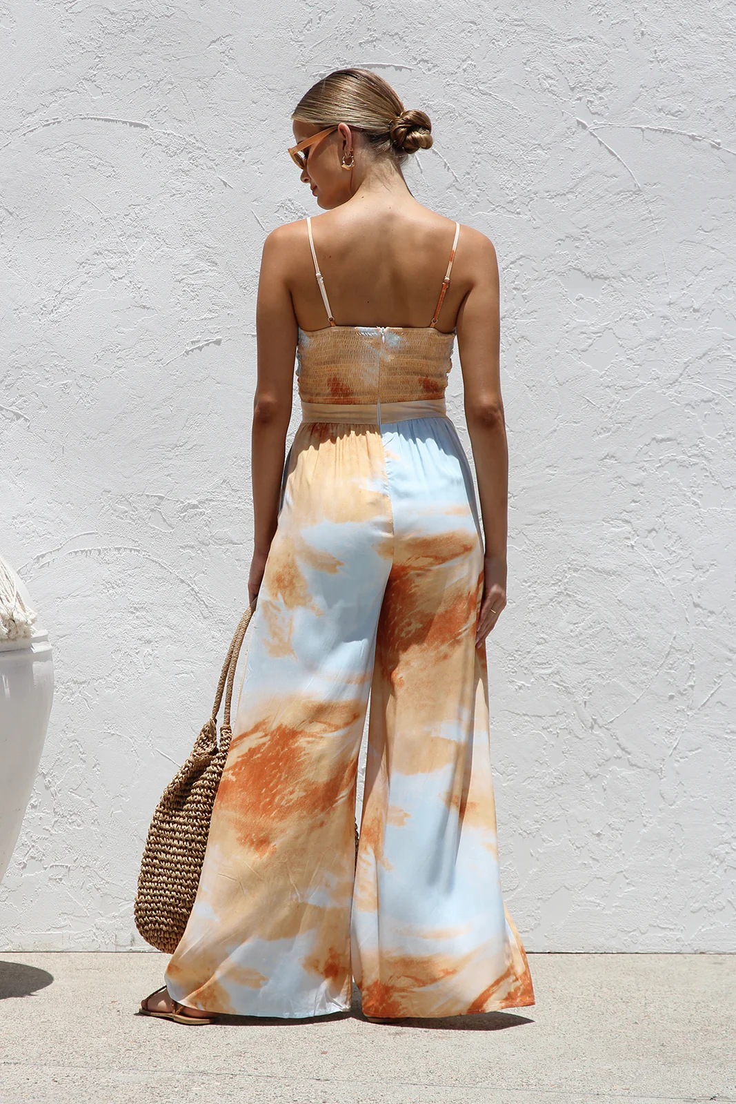 Women’s Summer New Arrival Camisole Jumpsuit – Influencer Style Printed High-Waist Wide-Leg Jumpsuit