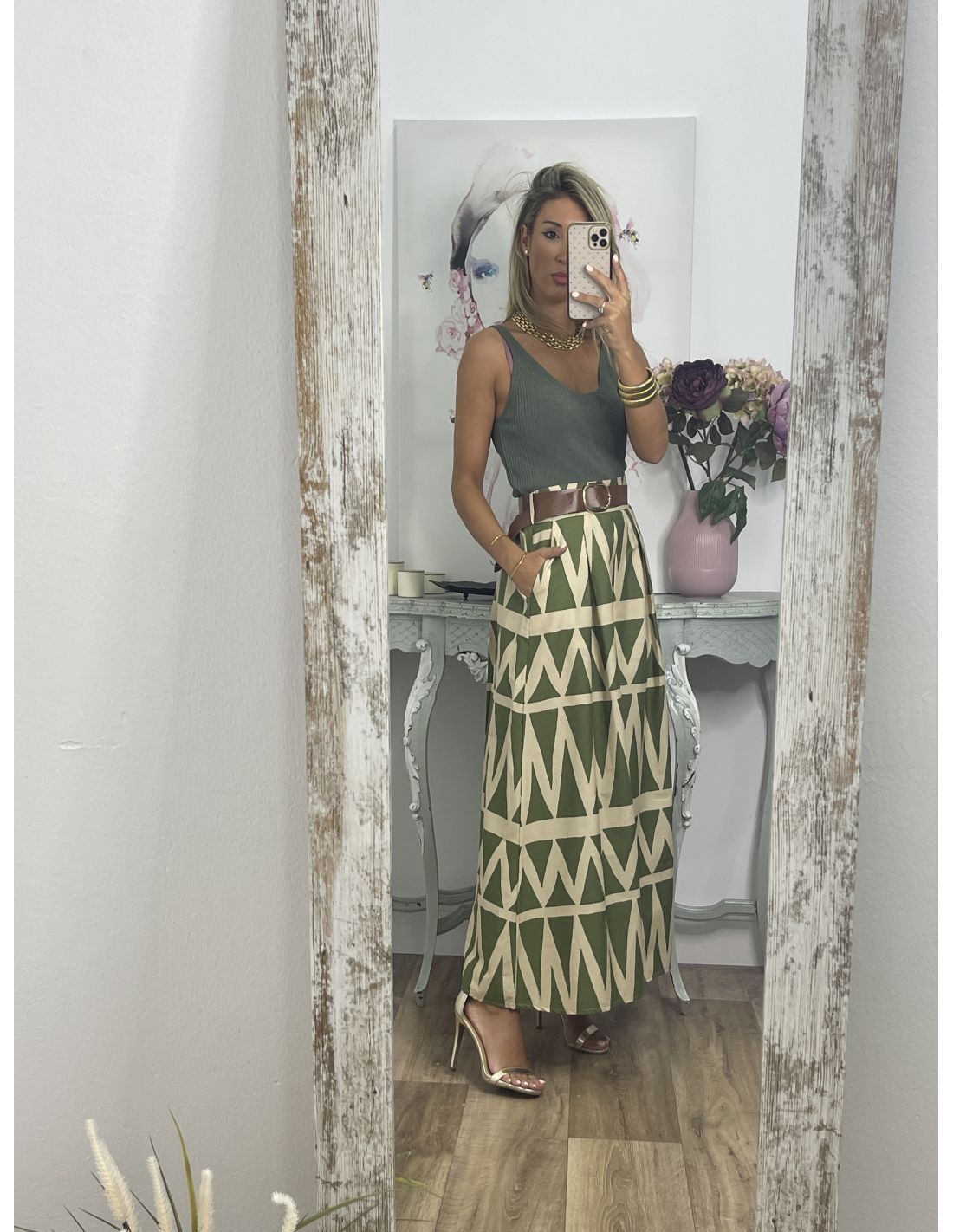 Women’s Printed A-Line Elegant Skirt