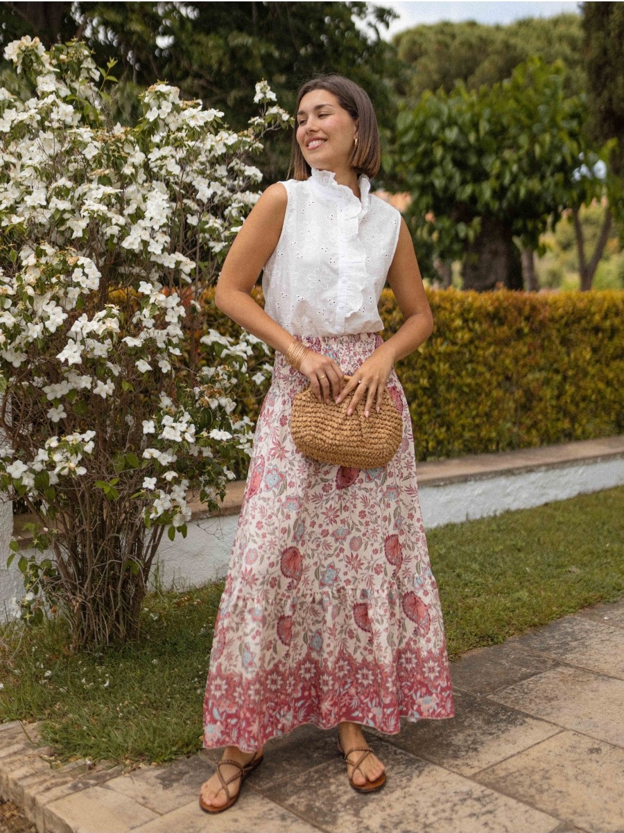 Women’s Summer New Arrival Bohemian Print Resort Flared Skirt