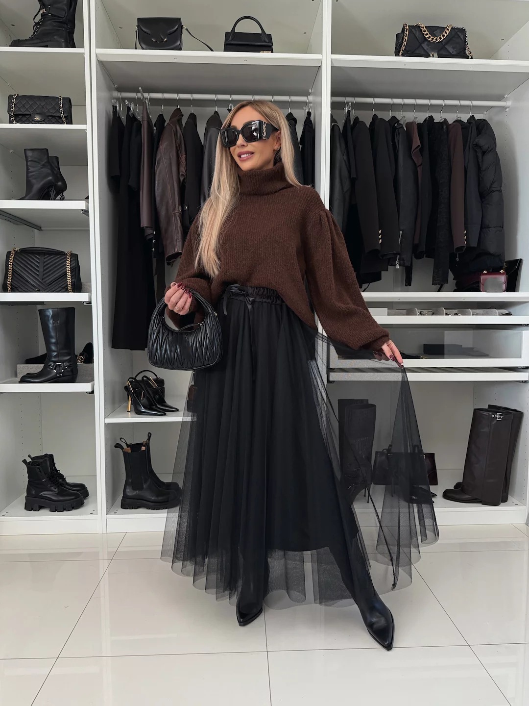 Women’s Spring New Arrival Mesh Flared Skirt