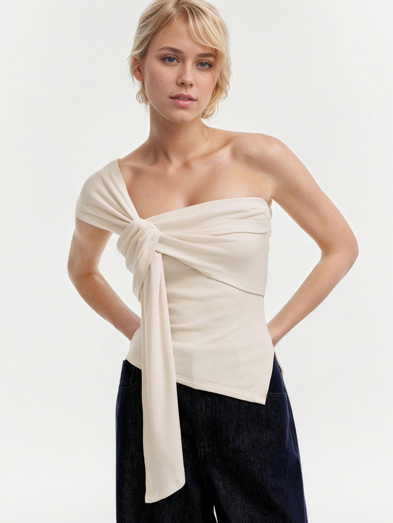 Women’s Summer Cool Elegant Chic Style T-Shirt – Off-Shoulder Sexy Sleeveless Top