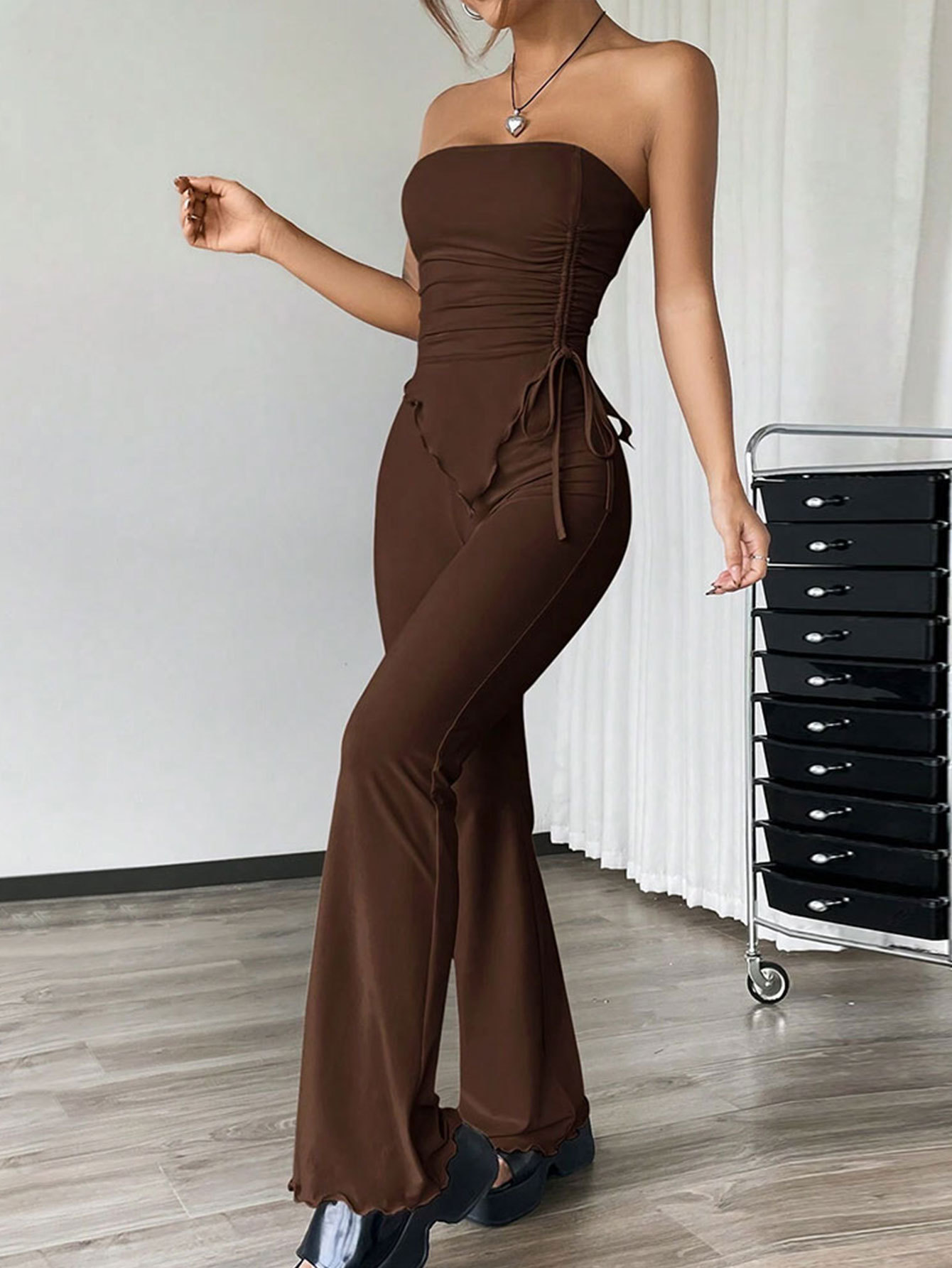 Women’s 2026 Sexy Streetwear Fashion Set – Spring/Summer New Arrival Strapless Top Long