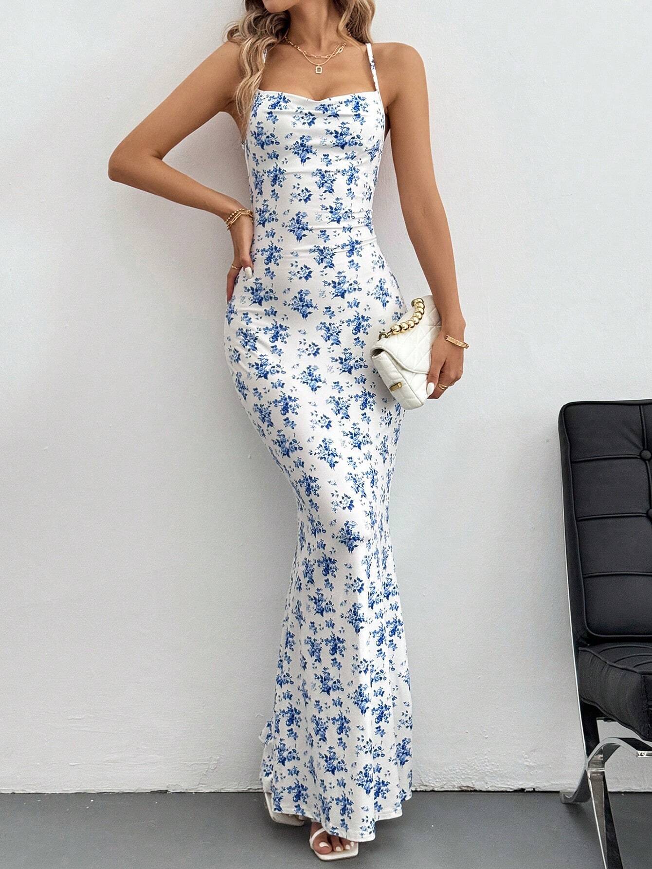 Women’s 2026 Spring/Summer New Arrival Sweet Fresh Camisole Backless Floral Resort Dress