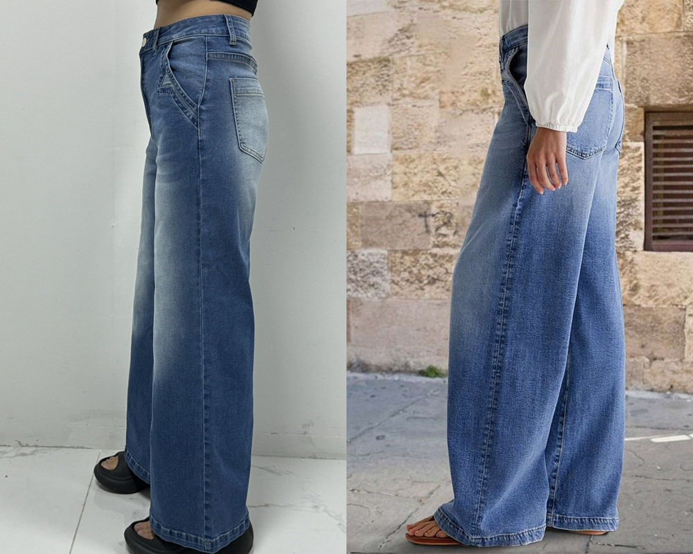 Women’s High-Waist Retro Wide-Leg Straight-Leg Long Jeans – Spring New Arrival Casual Pants