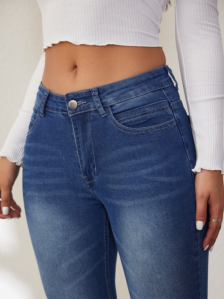 Women’s Fashion High-Waist Stretch Slim-Fit Flared Jeans