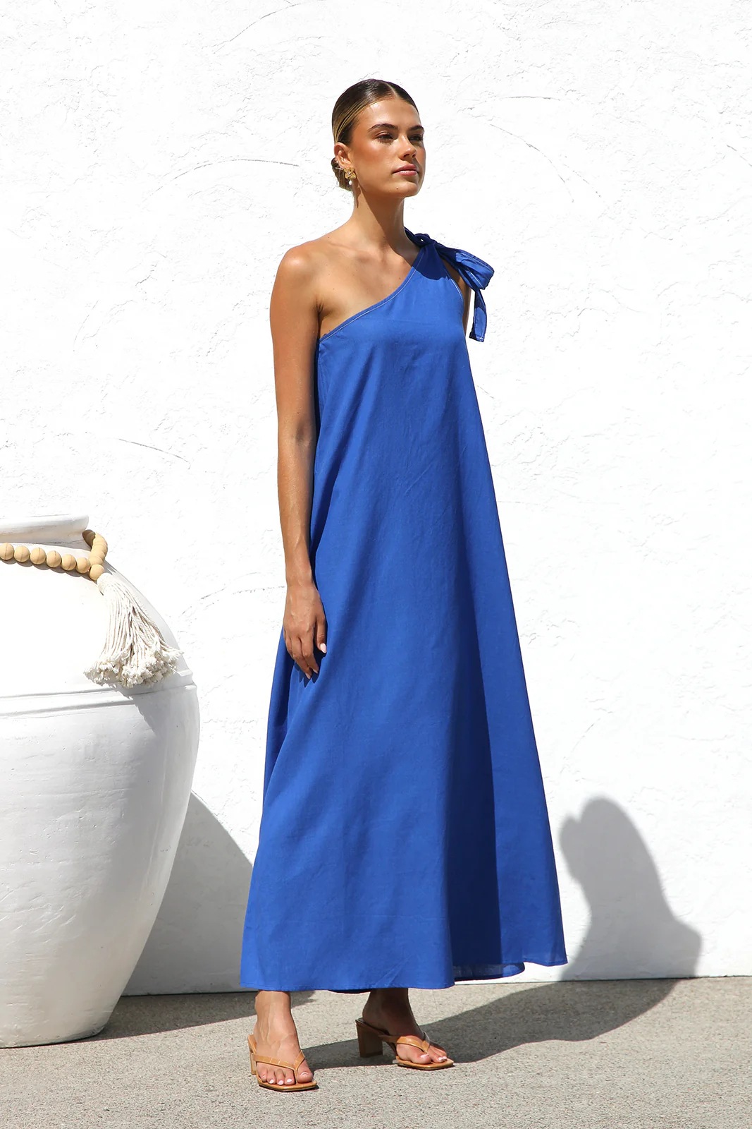 Women’s Summer New Arrival Asymmetric Dress – Ins Influencer Style Tie Elegant Asymmetric Maxi Dress