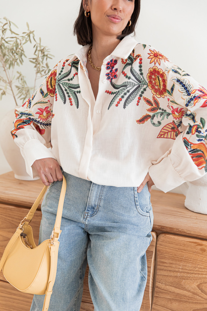 Women’s New Arrival Placement Print Loose Plus Size Casual Long Sleeve Shirt