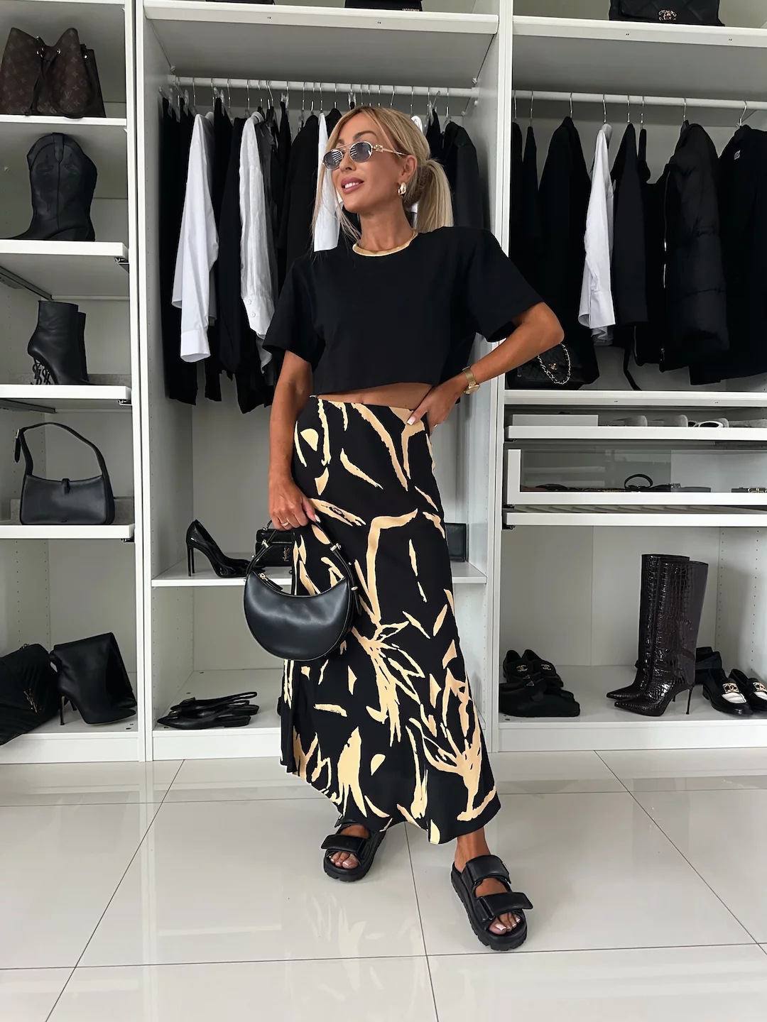 Women’s Fall New Arrival High-Waist Elegant Slimming Printed Skirt