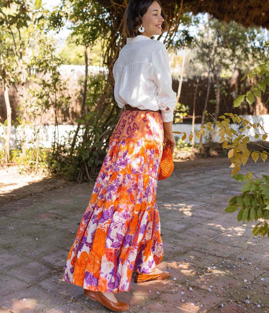 Women’s Summer New Arrival Bohemian Flared Print Ruffled Long Skirt