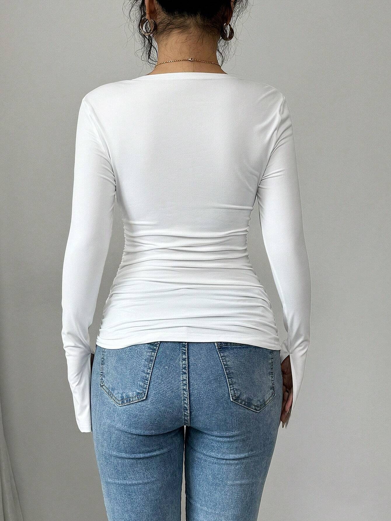 Women’s Spring/Summer Bestseller Chic Intellectual Style T-Shirt – Fashion High-End Slim-Fit Long Sleeve Top