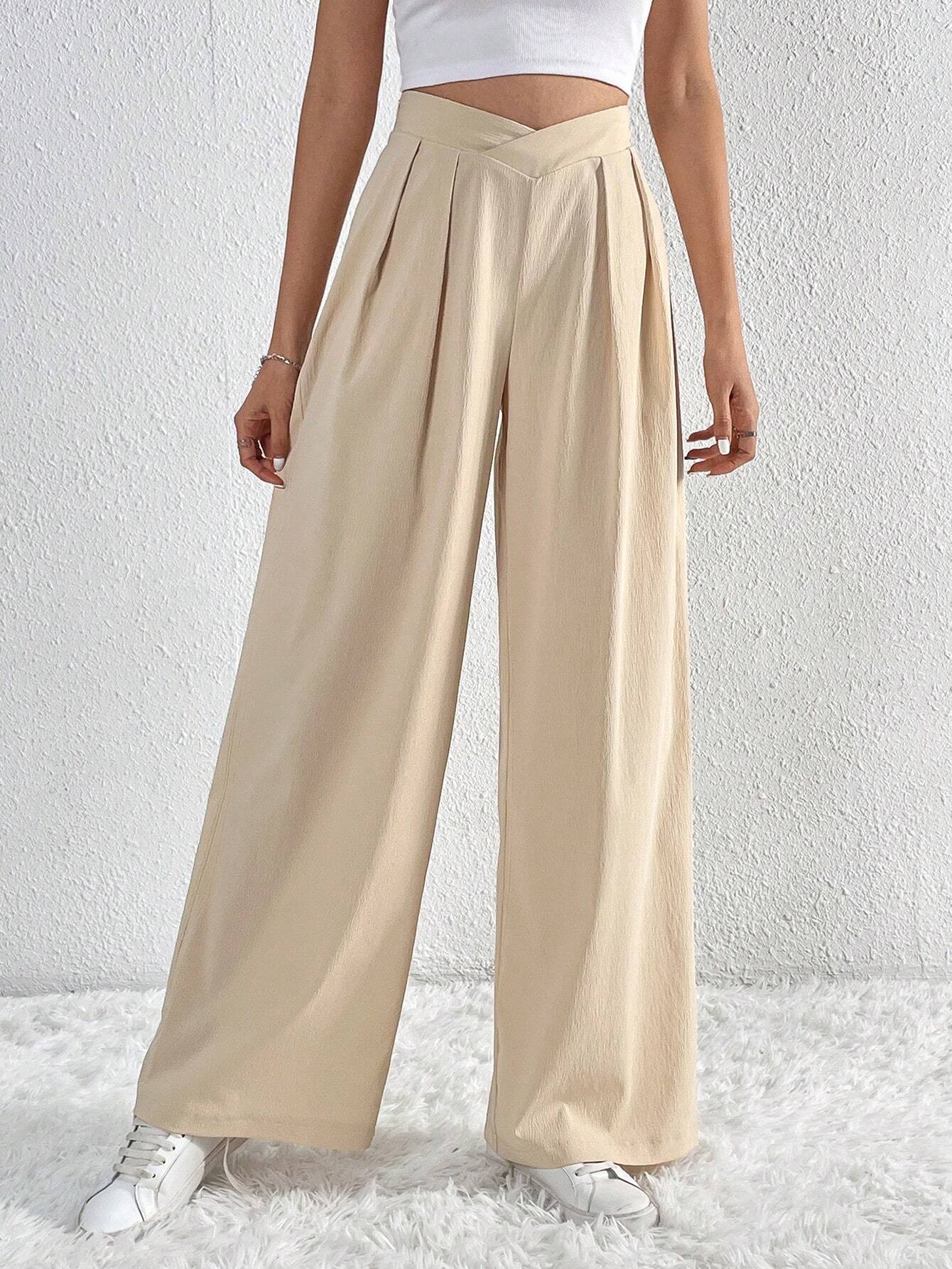 Women’s Spring/Summer 2026 New Arrival Commuter Style Pleated Casual Wide-Leg Loose Long Pants