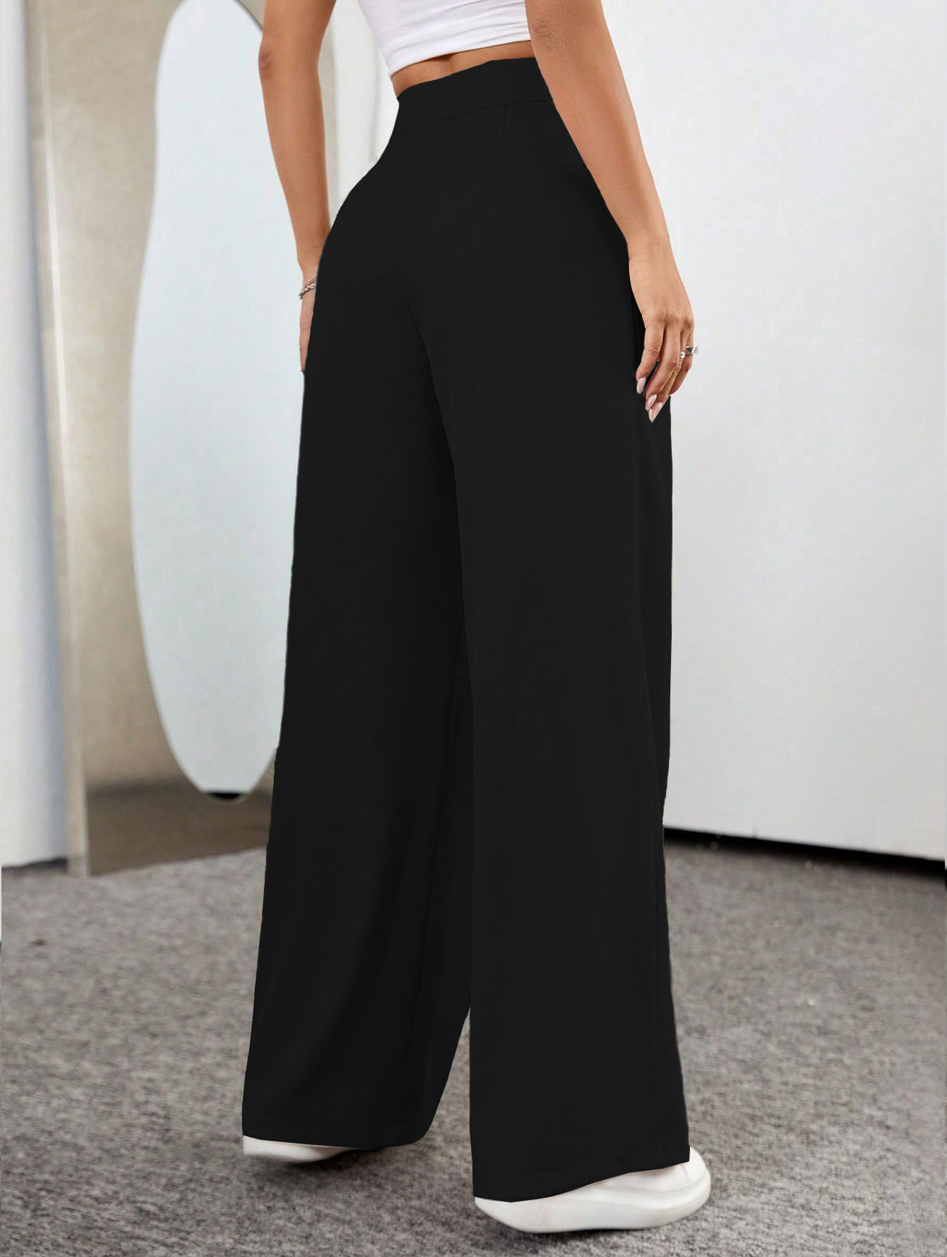 Women’s Bestseller Basic Versatile Commuter Style Casual Pants – 2026 Spring/Summer New Arrival Office Wide-Leg Long Pants