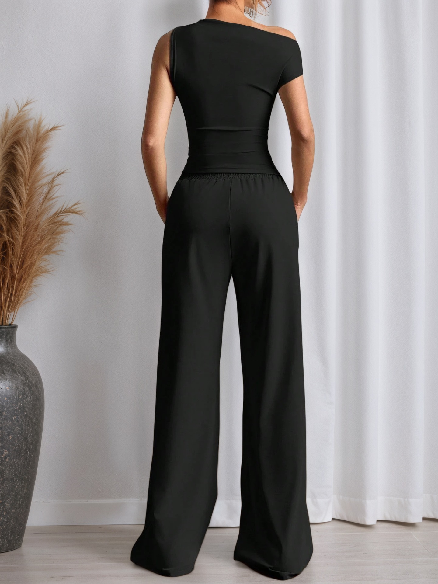 Women’s Summer Solid Sleeveless Tank Top Long Pants Fashion Set – Sexy Casual Two-Piece Set