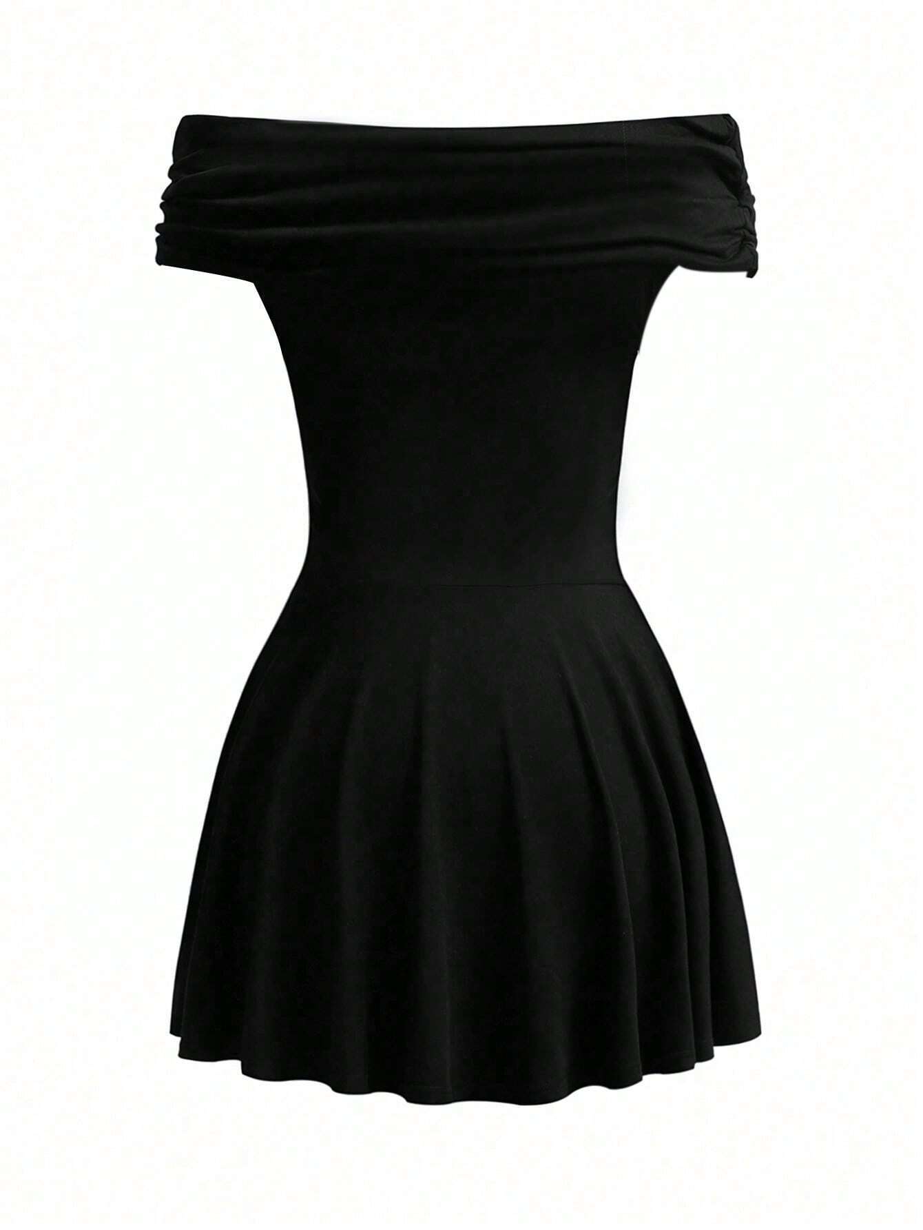 Women’s 2026 Pure & Flirty Collarbone-Baring Dress – Summer New Arrival Off-Shoulder High-Waist Short Dress