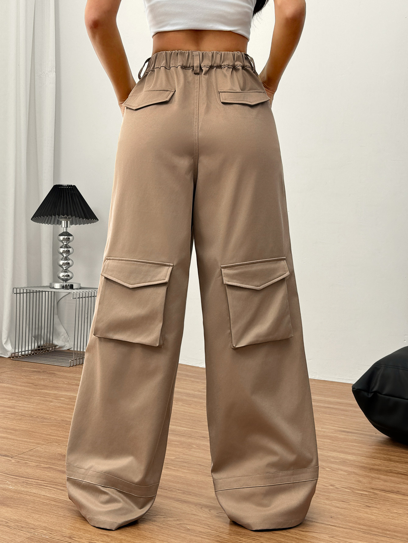 Women’s 2026 Spring/Summer New Arrival Loose Casual American Wide-Leg Long Pants Streetwear Pocket Cargo Pants