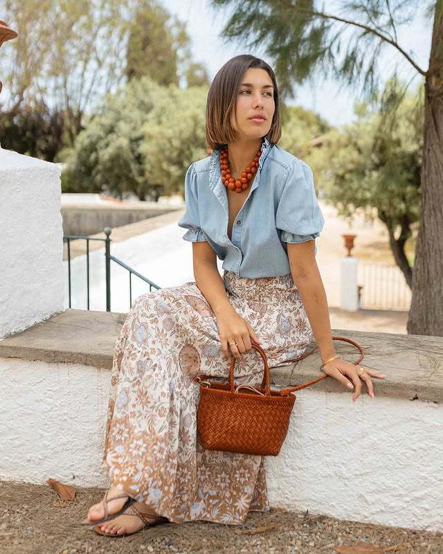 Women’s Summer New Arrival Bohemian Print Resort Flared Skirt