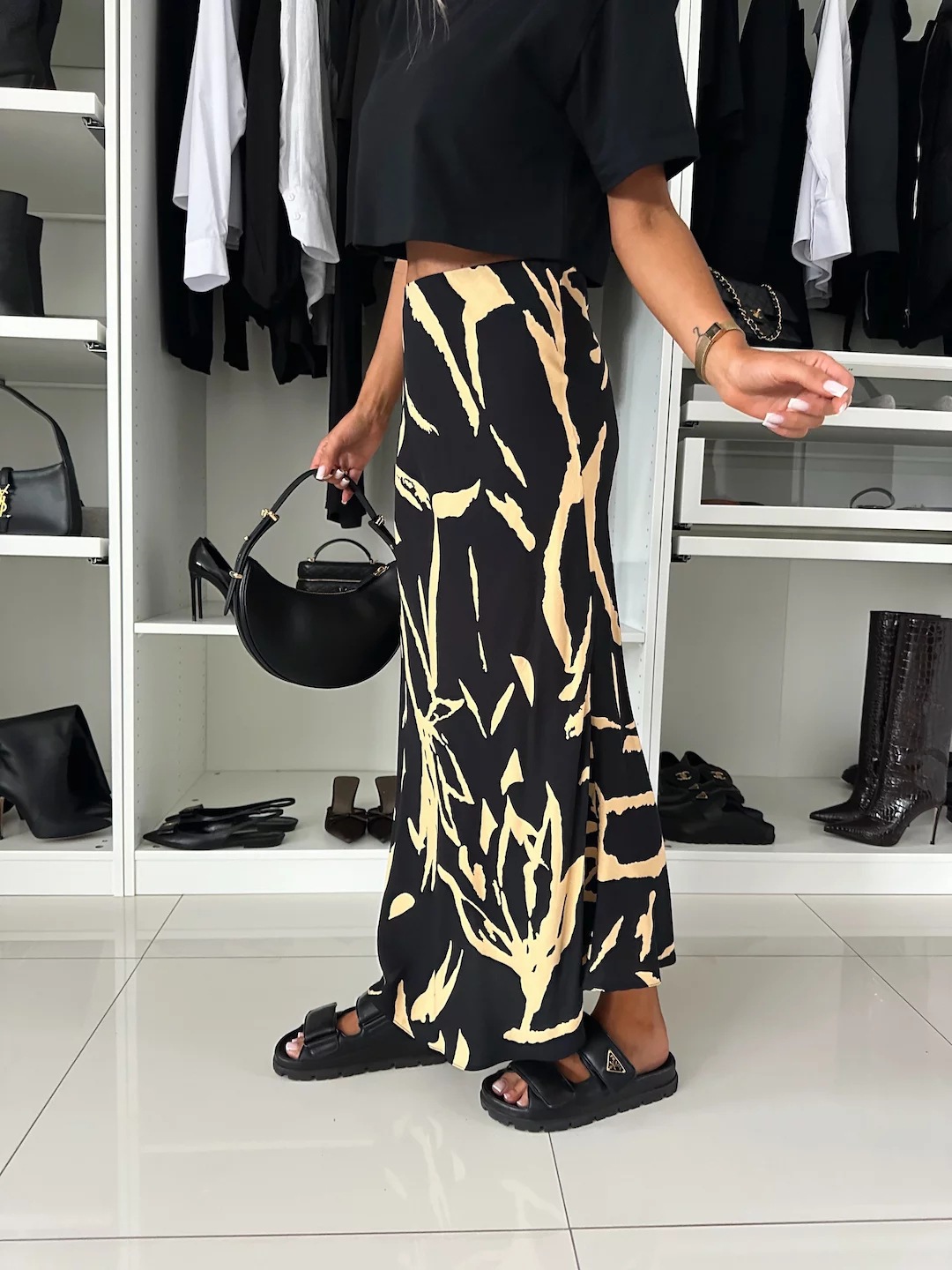 Women’s Fall New Arrival High-Waist Elegant Slimming Printed Skirt