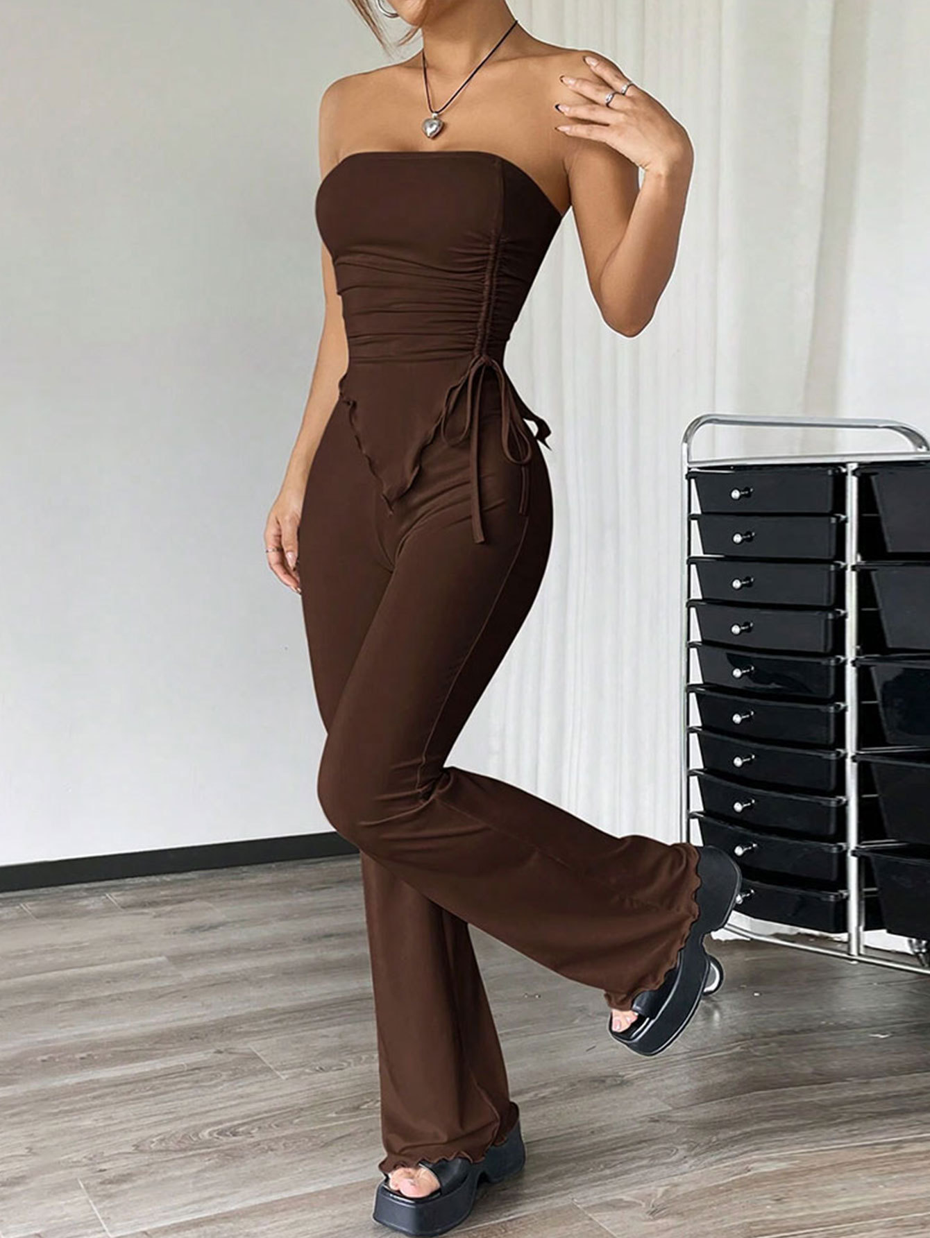 Women’s 2026 Sexy Streetwear Fashion Set – Spring/Summer New Arrival Strapless Top Long