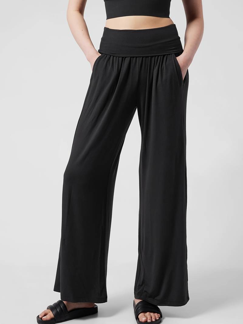 Women’s 2026 Bestseller Minimalist Wide-Leg Casual Pants – Spring/Summer Elastic Waist Designer Waist-Cinching Long Pants