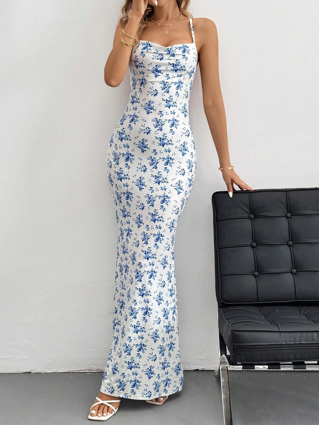 Women’s 2026 Spring/Summer New Arrival Sweet Fresh Camisole Backless Floral Resort Dress