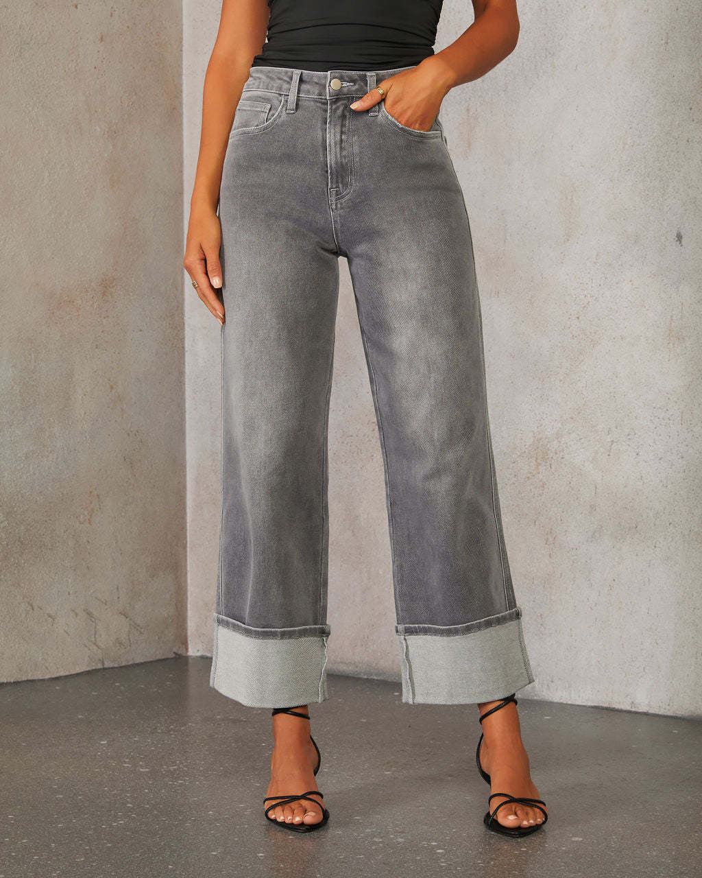 Women’s High-Waist Stretch Straight-Leg Long Jeans – Spring New Arrival, Quality Vintage Cuffed Style