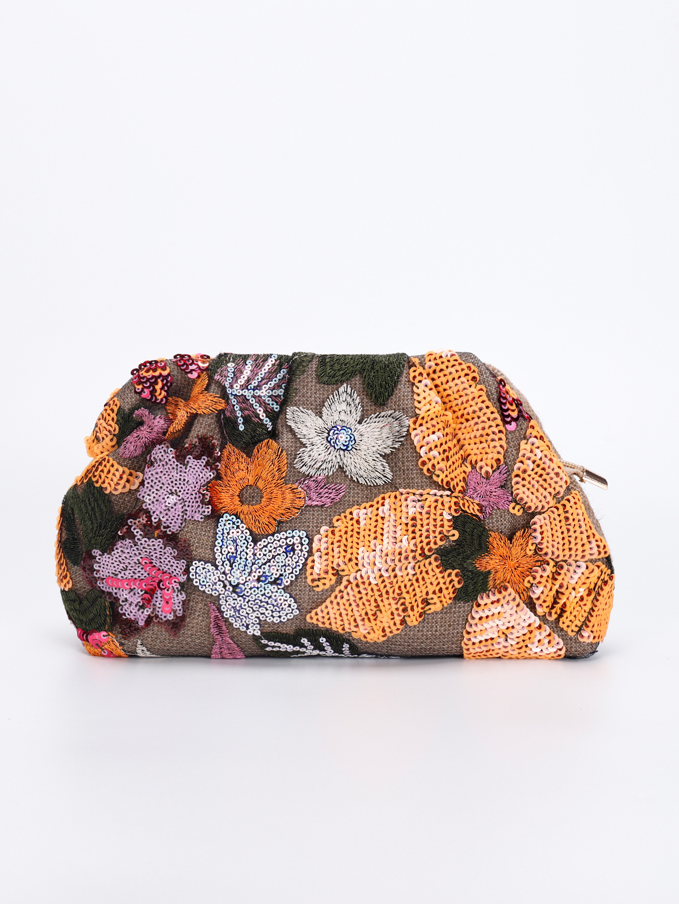 Women’s New Arrival Heavy Ink Painting Style Mesh Embroidery Sequin Bag – Light Luxury Clutch Evening Bag Cloud Bag