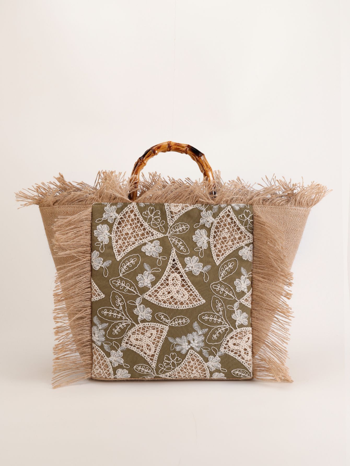 Women’s Bohemian Beach Straw Woven Bag with Strap – Bamboo Handle Tote Bag Women’s Summer Handbag