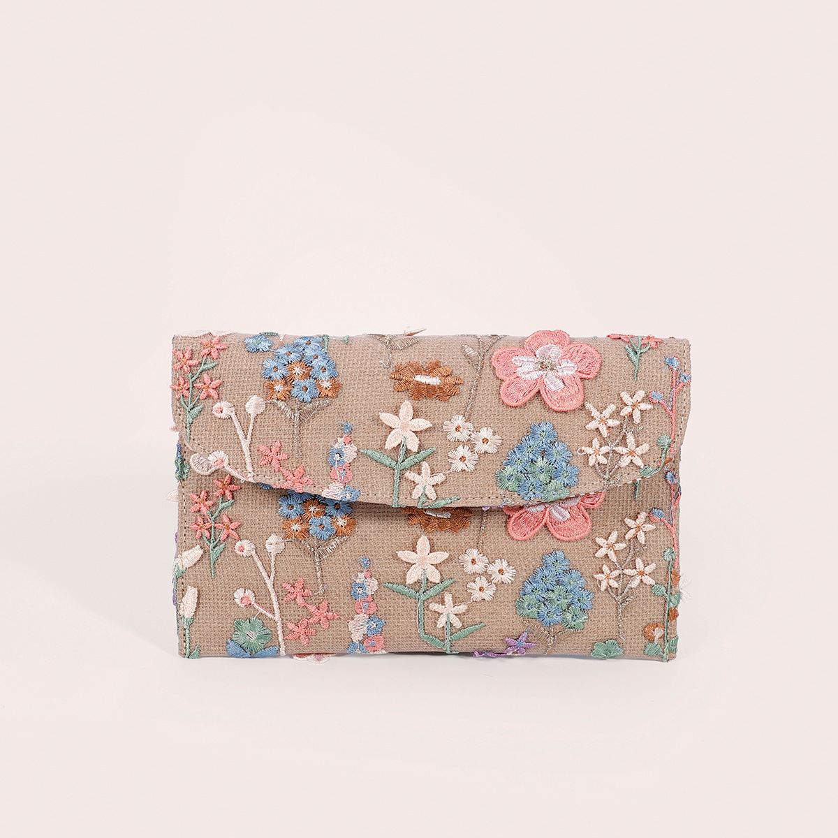 Women’s High-End Envelope Bag – Sequin Embroidery Straw Woven Unique Clutch Bag Summer Handmade Woven Purse