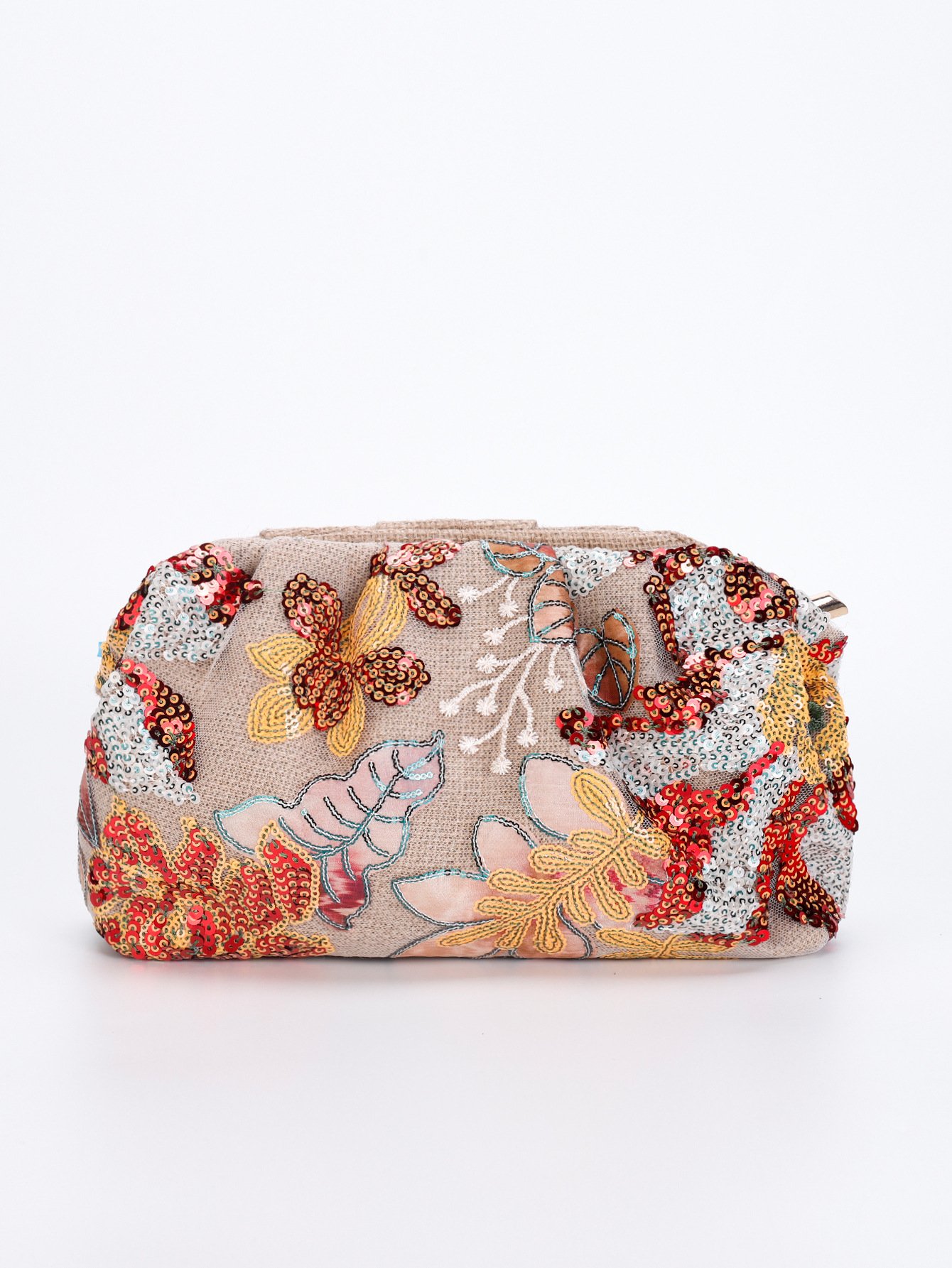 Women’s New Arrival Heavy Ink Painting Style Mesh Embroidery Sequin Bag – Light Luxury Clutch Evening Bag Cloud Bag