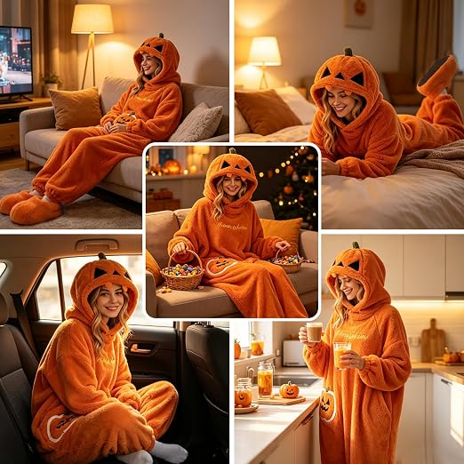 Unisex Halloween Pumpkin Onesie Pajamas