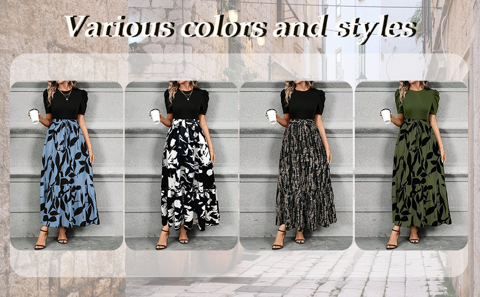spring dresses for women 2025 womens fashion patchwork dress patchwork maxi dresses for women